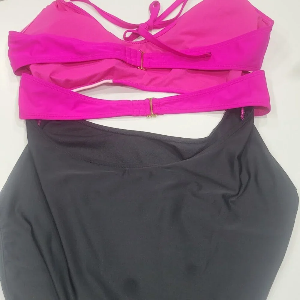 Cyn & Luca Colorblock Cut Out One Piece Swimsuit 3X - Picture 8 of 16